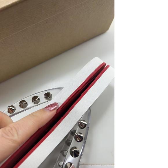 Women's Loubi Flip Spikes Donna White Silver Flip Flops Sandals E292 - Picture 8 of 12